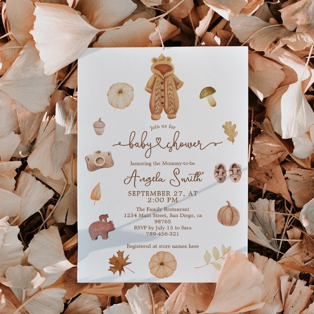 Invitación Boho cae Minimalista Baby Shower neutral moderno (Subido por el creador)