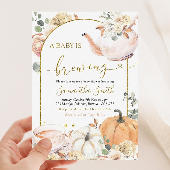 Invitación Boho Cae Naranja Calabaza Blanca Se Está Preparand (Subido por el creador)