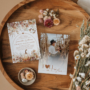 Invitación Boho Cae Una Rústica Foto De Flor Silvestre Ducha