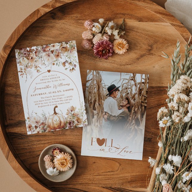 Invitación Boho Cae Una Rústica Foto De Flor Silvestre Ducha  (Subido por el creador)