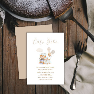 Invitación Boho Café Mamá Oveja Globo Cumpleaños de bebé