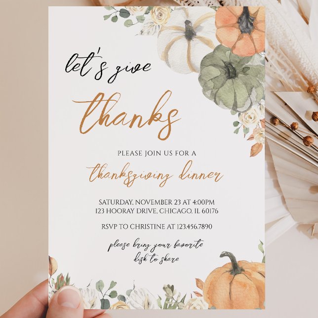 Invitación Boho Calabaza Demos Gracias (Subido por el creador)