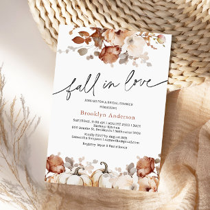 Invitación Boho Calabaza Floral Caída al Amor Ducha De Novias