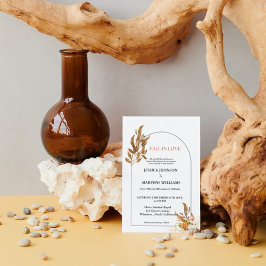 Invitación Boho Calabaza se enamora boda de otoño