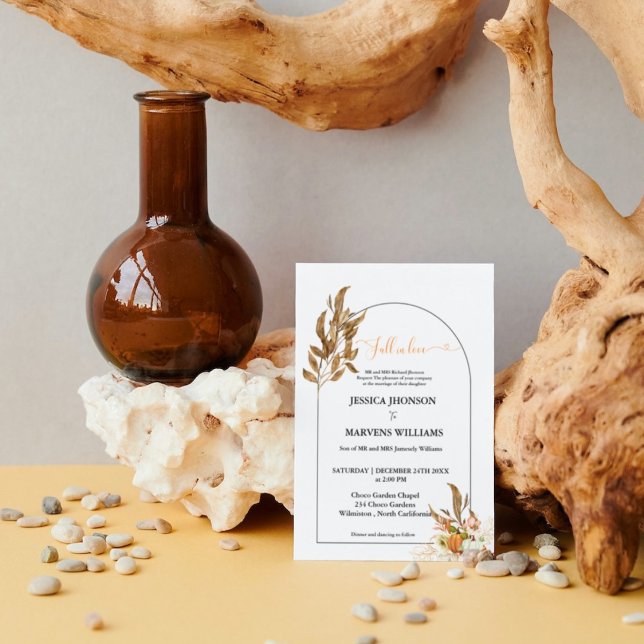 Invitación Boho Calabaza se enamora boda de otoño (Subido por el creador)