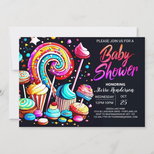 Invitación Boho Candy Sweet Celebration Baby Shower (Anverso)