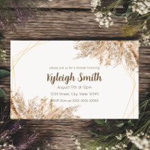 Invitación Boho Chic de hierba de Pampas