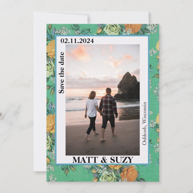 Invitación Boho Chic Elegantes Flores Botánicas (Anverso)