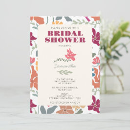 Invitación Boho Chic Floral Mediados de Siglo Retro Desayuno