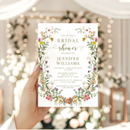 Invitación Boho Chic Meadow Wildflower Wreath Bridal Shower