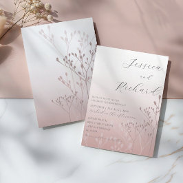 Invitación Boho Chic Rose Gold Botanical Wedding