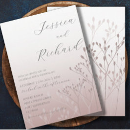 Invitación Boho Chic Rose Gold Botanical Wedding
