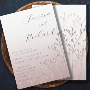 Invitación Boho Chic Rose Gold Botanical Wedding