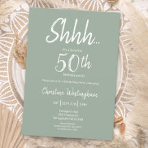 Boho Chic Sage Green Surprise 50th Birthday