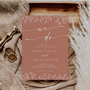 Invitación Boho Chic Terracotta Wildflower Nosotros Hacemos B