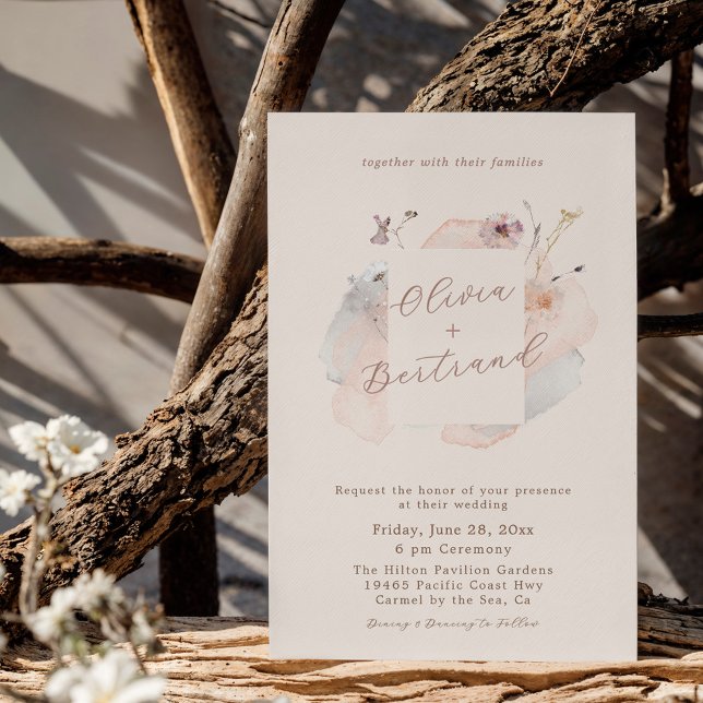 Invitación Boho Chic Wildflower Minimalist Garden Wedding (Subido por el creador)