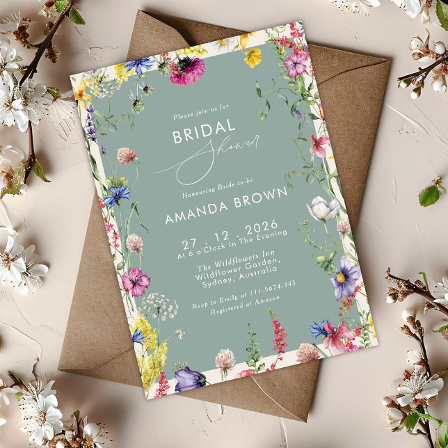 Invitación Boho Chic Wildflowers Love in bloom Bridal Shower  (Subido por el creador)