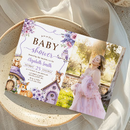 Invitación Boho Chica Baby Shower de Woodland Animals