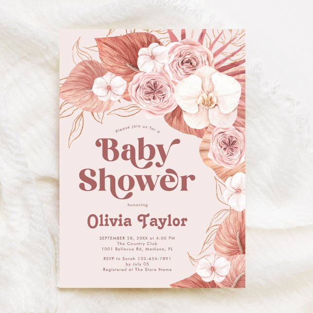 Invitación Boho Chica Botánico Baby Shower (Subido por el creador)