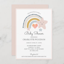 Boho Chica del corazón rosado arcoiris Baby Shower