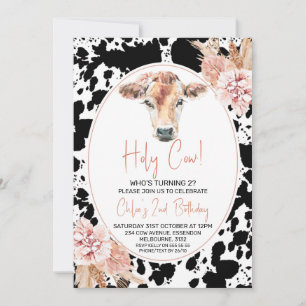 Invitación Boho Chicas de vacas sagradas de Black Cow
