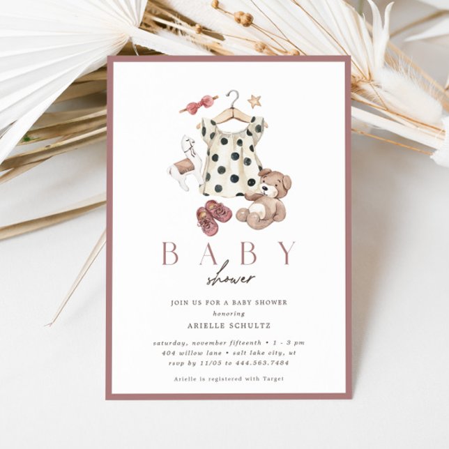 Invitación Boho Chicas femeninas Rustic Vintage Baby Shower (Subido por el creador)