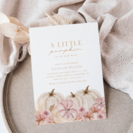 Invitación Boho Chicas Pampas Calabaza de gramolas Baby Showe