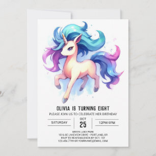 Invitación Boho Children Horse Birday
