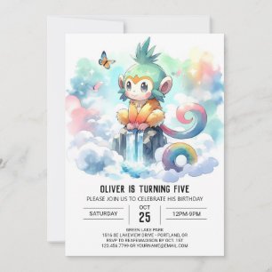 Invitación Boho Children Monkey Cumpleaños