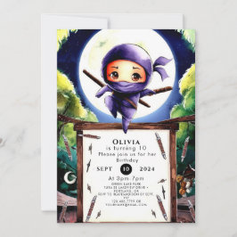 Invitación Boho Children Ninja Birthday