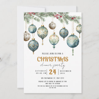 Invitación Boho Christmas ornament party Invitation