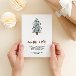 Invitación Boho Christmas Tree | Fiesta de vacaciones