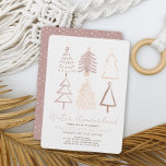 Invitación Boho Christmas Trees Winter Onederland Cumpleaños<br><div class="desc">Esta boho invitación de cumpleaños de "winter wonderland" (tierra maravillosa de invierno) incluye árboles de navidad pintados a mano en tonos rosas. Personalízalo para tus necesidades. Puedes encontrar productos coincidentes en mi tienda.</div>