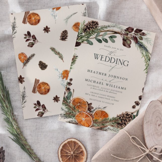 Invitación Boho Citrus Rustic Naranja Elegante Boda de Cinnam (Wedding Invitation!)