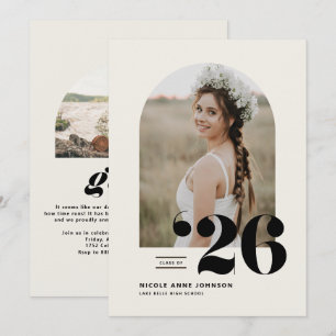 Invitación Boho Clase de 2025 Foto de Arco Graduación