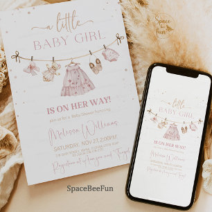 Invitación Boho Clothes Baby Shower
