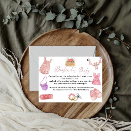 Invitación Boho Clothesline book for baby Request Card
