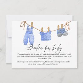 Invitación Boho Clothesline book for baby Request Card
