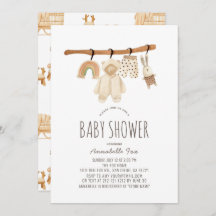 Boho Clothesline Género Neutral Baby Shower