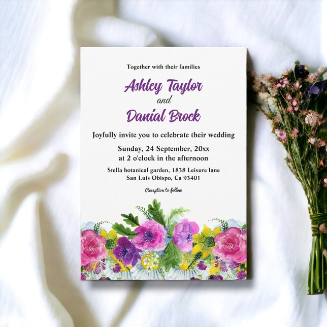 Invitación Boho Colorful Flowers Boda Botánico Floral (Subido por el creador)