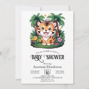 Invitación Boho Colorful Tiger Digital Baby Shower