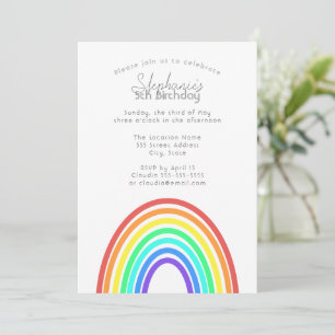 Invitación Boho colorido arcoiris y fiesta de cumpleaños de S