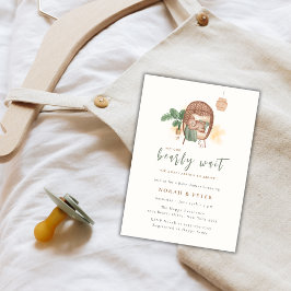 Invitación Boho Cosy Teddy Bear Sleep Baby Shower