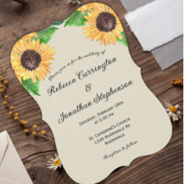 Invitación Boho Country Sunflowers Cured Boda