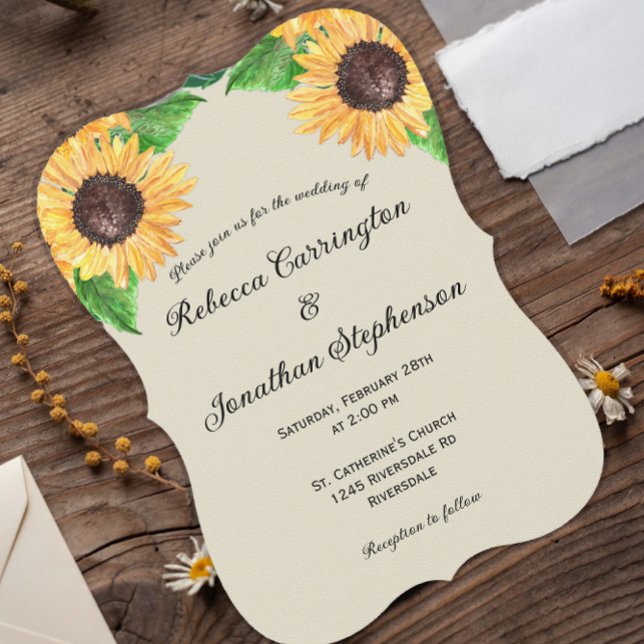 Invitación Boho Country Sunflowers Cured Boda (Subido por el creador)