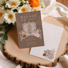 Invitación Boho Country Western Floral Barn Doors Baby Shower