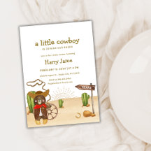 Boho Cowboy Bear Western Rodeo Cactus Baby Shower