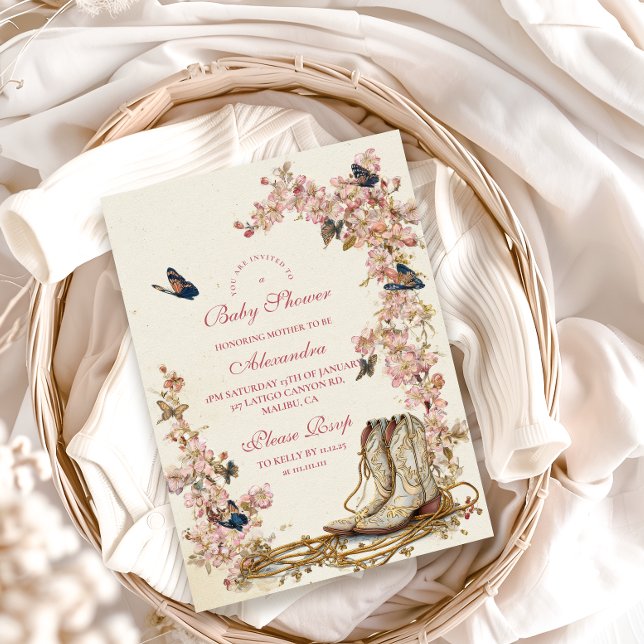 Invitación Boho Cowgirl Boots Baby Shower (Subido por el creador)