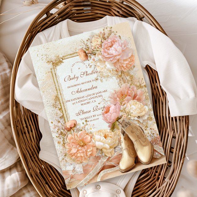 Invitación Boho Cowgirl Tema occidental Baby Shower (Subido por el creador)