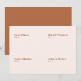 Invitación Boho Cream y Burnt Orange Wedding Place Card DIY